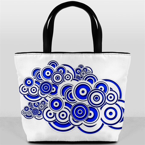 Trippy Blue Swirls Bucket Handbag from ArtsNow.com Back