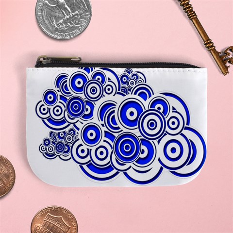 Trippy Blue Swirls Coin Change Purse from ArtsNow.com Front