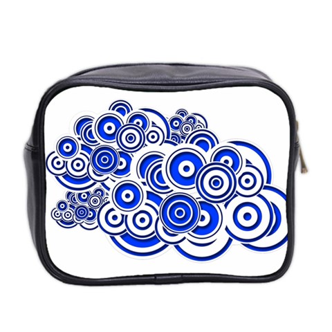 Trippy Blue Swirls Mini Travel Toiletry Bag (Two Sides) from ArtsNow.com Back