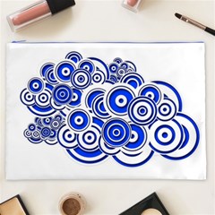 Trippy Blue Swirls Cosmetic Bag (XXL) from ArtsNow.com Front