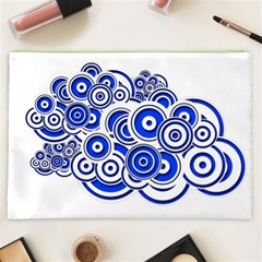 Trippy Blue Swirls Cosmetic Bag (XXL) from ArtsNow.com Back