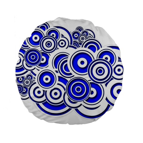 Trippy Blue Swirls 15  Premium Round Cushion  from ArtsNow.com Back