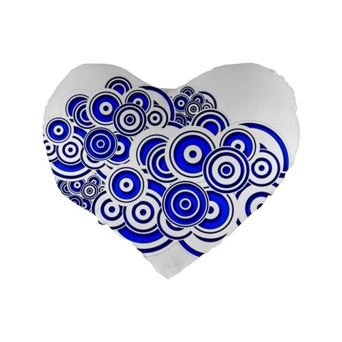 Trippy Blue Swirls 16  Premium Heart Shape Cushion  from ArtsNow.com Back