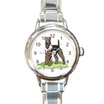 Airedale Terrier Round Italian Charm Watch