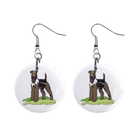 Airedale Terrier 1  Button Earrings from ArtsNow.com Front