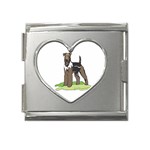 Airedale Terrier Mega Link Heart Italian Charm (18mm)