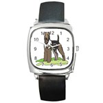 Airedale Terrier Square Metal Watch