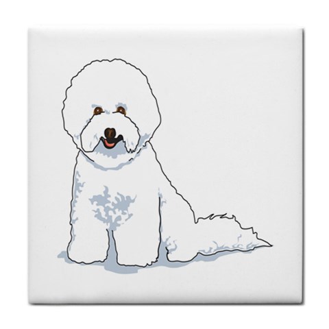 Bichon Frisé Tile Coaster from ArtsNow.com Front