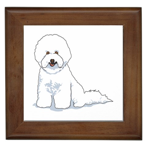 Bichon Frisé Framed Tile from ArtsNow.com Front