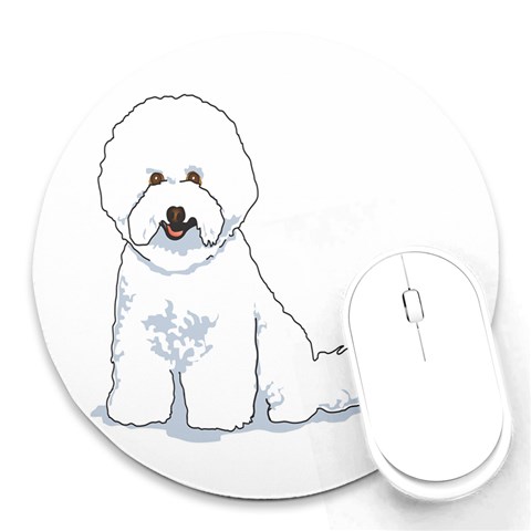 Bichon Frisé Round Mousepad from ArtsNow.com Front