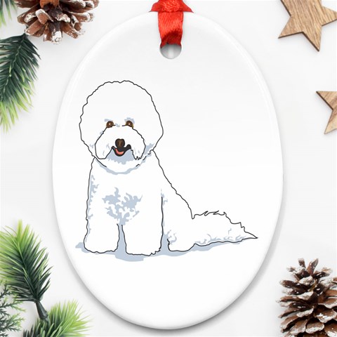 Bichon Frisé Ornament (Oval) from ArtsNow.com Front