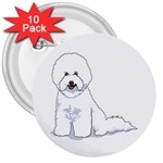 Bichon Frisé 3  Button (10 pack)