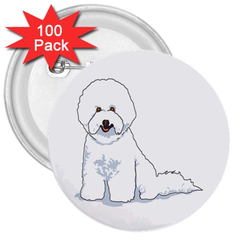 Bichon Frisé 3  Button (100 pack) from ArtsNow.com Front