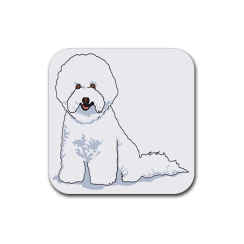 Bichon Frisé Rubber Coaster (Square) from ArtsNow.com Front