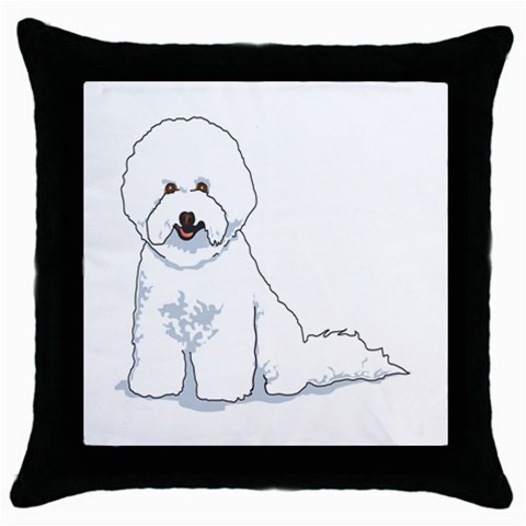 Bichon Frisé Throw Pillow Case (Black) from ArtsNow.com Front