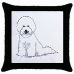 Bichon Frisé Throw Pillow Case (Black)