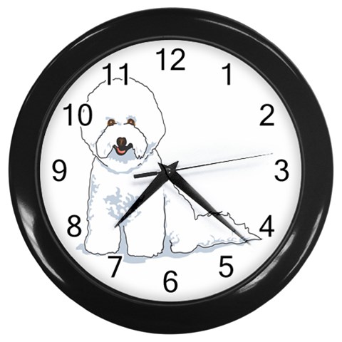 Bichon Frisé Wall Clock (Black) from ArtsNow.com Front