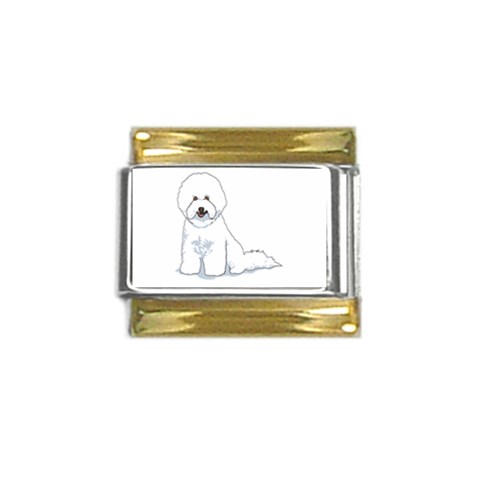 Bichon Frisé Gold Trim Italian Charm (9mm) from ArtsNow.com Front