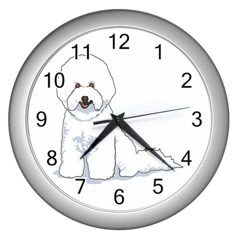 Bichon Frisé Wall Clock (Silver) from ArtsNow.com Front