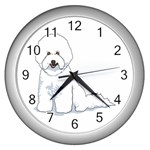 Bichon Frisé Wall Clock (Silver)