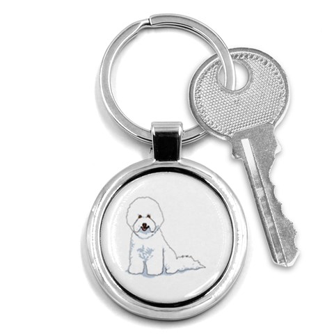 Bichon Frisé Key Chain (Round) from ArtsNow.com Front