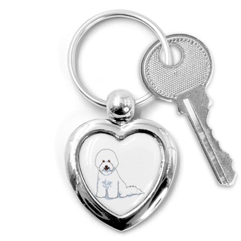 Bichon Frisé Key Chain (Heart) from ArtsNow.com Front