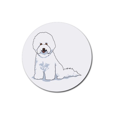 Bichon Frisé Rubber Coaster (Round) from ArtsNow.com Front