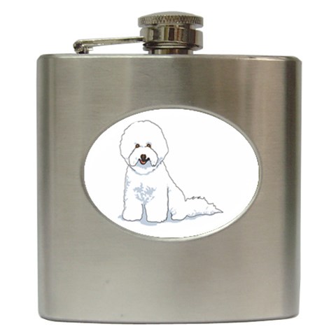 Bichon Frisé Hip Flask (6 oz) from ArtsNow.com Front