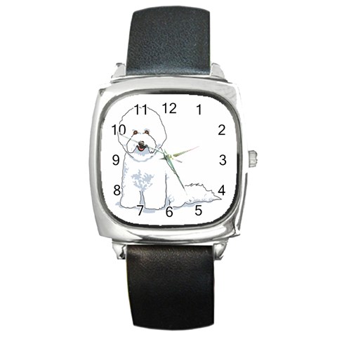 Bichon Frisé Square Metal Watch from ArtsNow.com Front