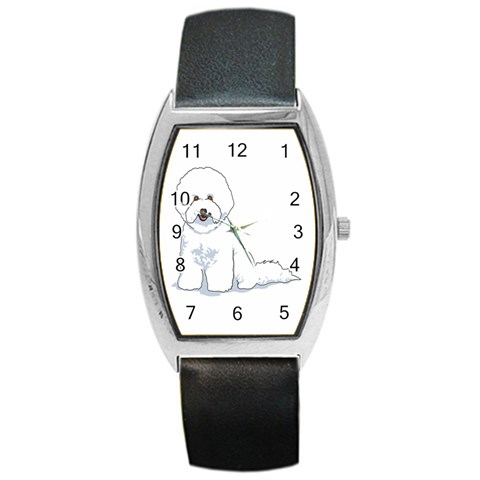 Bichon Frisé Barrel Style Metal Watch from ArtsNow.com Front