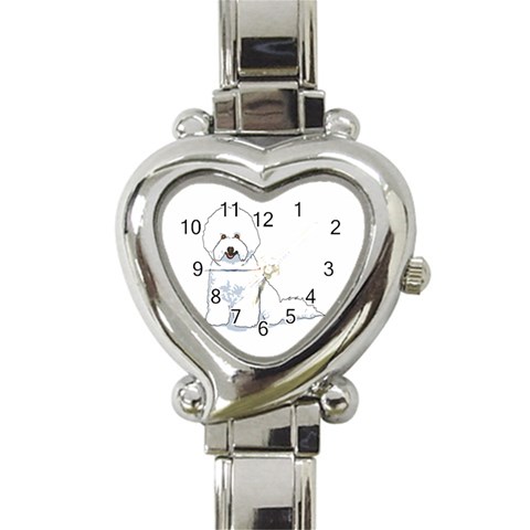 Bichon Frisé Heart Italian Charm Watch from ArtsNow.com Front