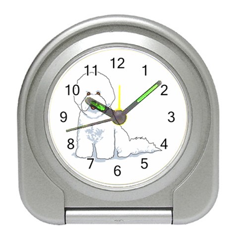 Bichon Frisé Travel Alarm Clock from ArtsNow.com Front