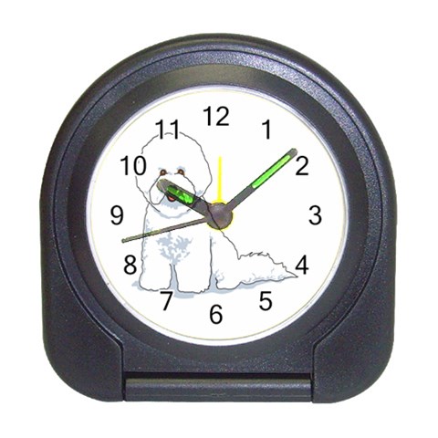 Bichon Frisé Travel Alarm Clock from ArtsNow.com Front