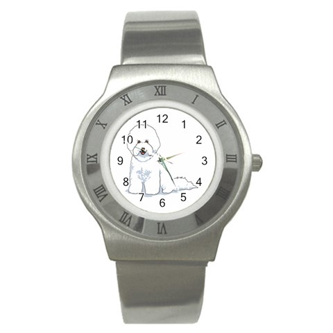 Bichon Frisé Stainless Steel Watch from ArtsNow.com Front