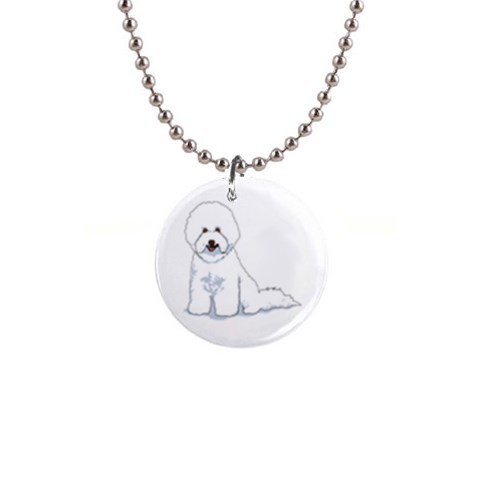 Bichon Frisé 1  Button Necklace from ArtsNow.com Front