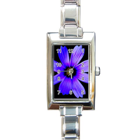 Purple Bloom Rectangular Italian Charm Watch from ArtsNow.com Front