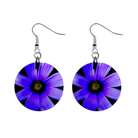 Purple Bloom Mini Button Earrings from ArtsNow.com Front