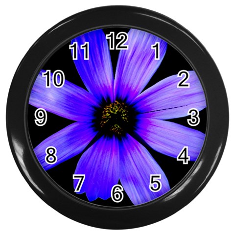 Purple Bloom Wall Clock (Black) from ArtsNow.com Front