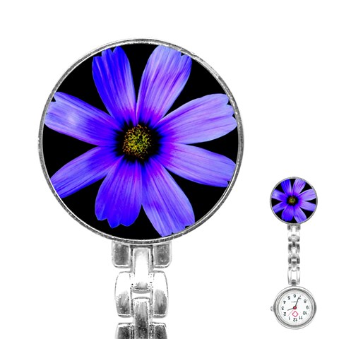 Purple Bloom Stainless Steel Nurses Watch from ArtsNow.com Front