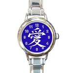 Love in Japanese Round Italian Charm Watch