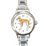 Borzoi Round Italian Charm Watch