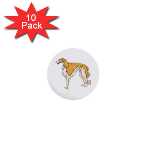 Borzoi 1  Mini Button (10 pack)  from ArtsNow.com Front