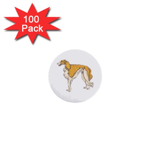 Borzoi 1  Mini Button (100 pack)  from ArtsNow.com Front