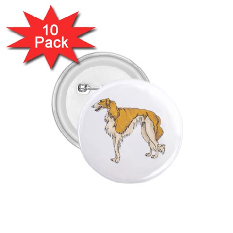 Borzoi 1.75  Button (10 pack)  from ArtsNow.com Front