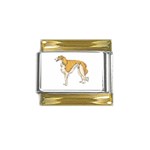 Borzoi Gold Trim Italian Charm (9mm)