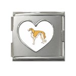 Borzoi Mega Link Heart Italian Charm (18mm)