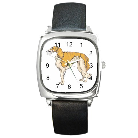 Borzoi Square Metal Watch from ArtsNow.com Front