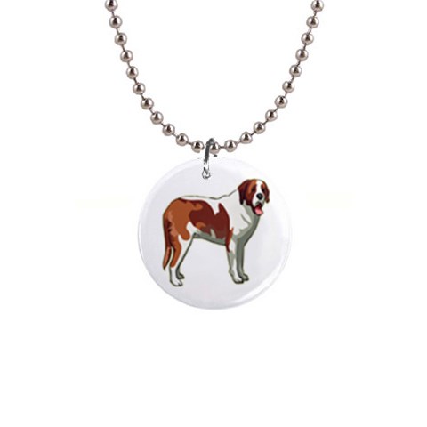 St. Bernard 1  Button Necklace from ArtsNow.com Front