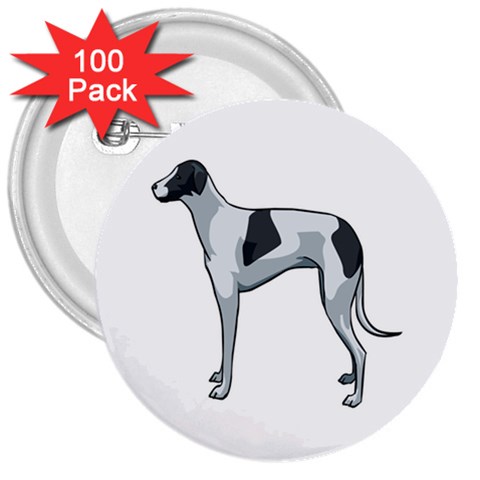 Whippet 3  Button (100 pack) from ArtsNow.com Front