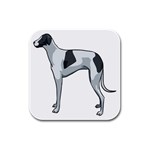 Whippet Rubber Square Coaster (4 pack)